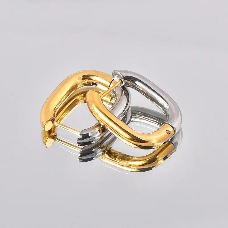 Wholesale 1 Pair Simple Style Commute U Shape Plating Titanium Steel Earrings