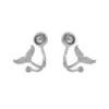 Wholesale Fish Tail Stud Earrings For Women With 925 Sterling Silver Posts, Copper Base Electroplated In 14K Real Gold And Freshwater Pearl Inlay