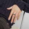 Wholesale Jewelry Wide and Narrow Curved Ring Women’s Titanium Steel Gold-Plated Creative Fashion Trendy Bright Retro Ring