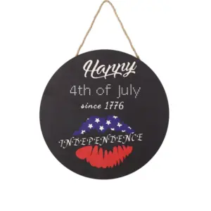 Round Independence Day Hanging Sign G