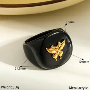 Gold Butterfly Acrylic Ring