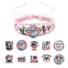 Wholesale National Flag PU Leather Bracelets With Leather Rope Chain, Unisex Cartoon Style Wristbands