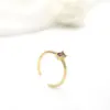 Wholesale Adjustable Copper Ring For Women With Zircon Inlay Featuring Bezel Setting In New Style