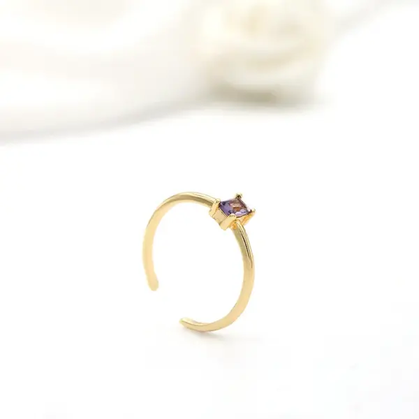 Wholesale Adjustable Copper Ring For Women With Zircon Inlay Featuring Bezel Setting In New Style