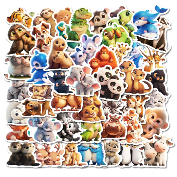oly-c3866396eb543649a233e0a58020fc31 Wholesale 50 warm small animal graffiti stickers all kinds of small animal to touch creative waterproof stickers
