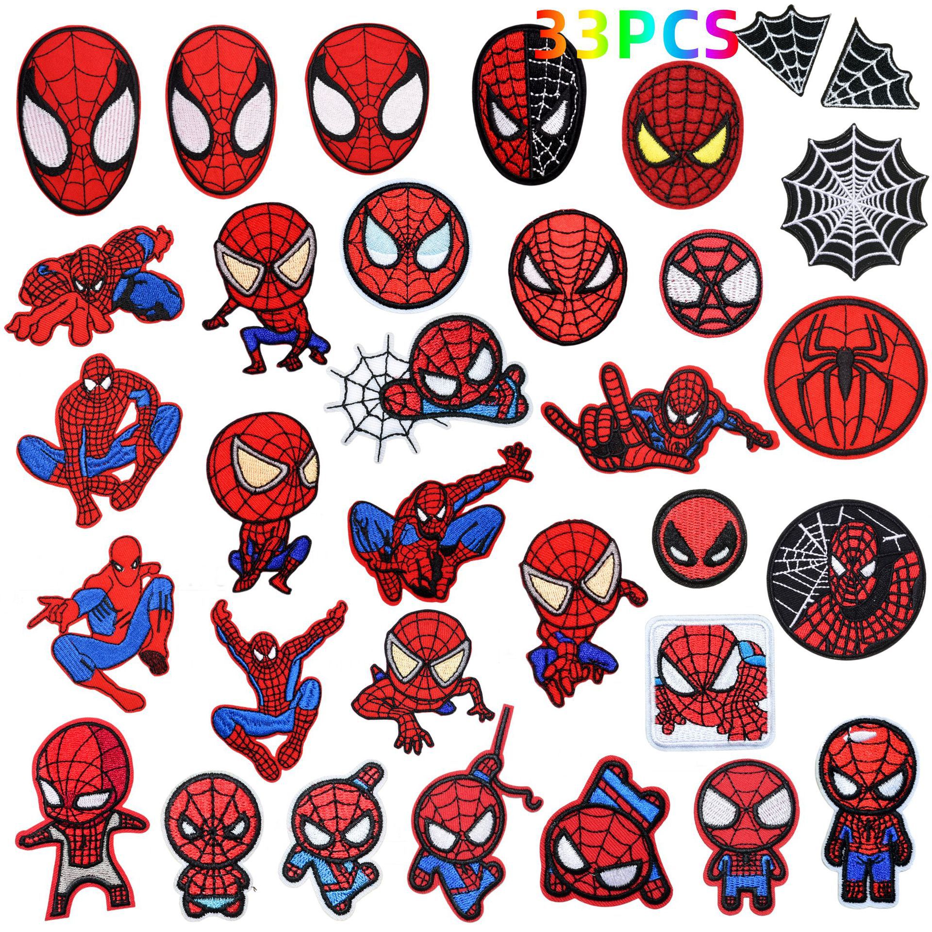 Wholesale Factory Direct Supply Spider-Man Cartoon Embroidery Children's Patch Clothing Clothes Jeans Decoration Hole Cloth Sticker