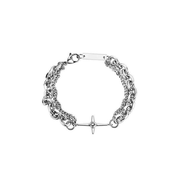 oly-c3afff90c1b10002760cb6dfe642d261 Wholesale Light Luxury Cross Diamond-encrusted Double-layer Bracelet Trendy Men's Ins Niche Design Hip-hop Simple All-match Accessories Women
