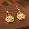 Wholesale Hypoallergenic Shell Stud Earrings For Women In Copper With KC Golden UV Plated Finish