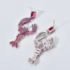 Wholesale 1 Pair Elegant Lobster Plating Inlay Copper Zircon White Gold Plated Drop Earrings