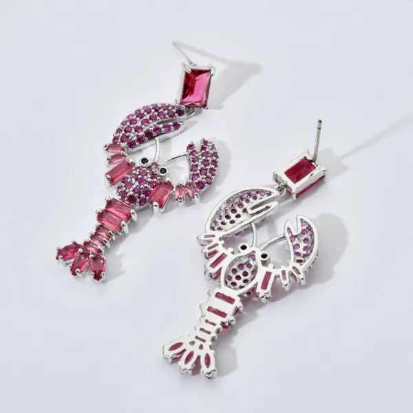 Wholesale 1 Pair Elegant Lobster Plating Inlay Copper Zircon White Gold Plated Drop Earrings