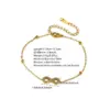 Wholesale Infinity Three-dimensional Bracelets For Women With 304 Stainless Steel O Chain And Glass Inlay Material