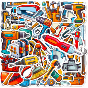 Wholesale Big Sale 50 New Tools Dabi Collage Paper Cross-Border Kidsren's Cartoon Electric Drill Saw Ax Repair Tool Kit