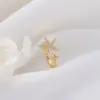 Wholesale Women’s New Style Open Star Rings In Copper With Zircon Inlay