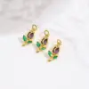 oly-c3cb3a0e957932b4861ca63d92dc5b09 Wholesale Copper Platinum Plated Smooth Zircon Rose Flower Tulip Pendant DIY Jewelry Hanging Bracelet Earring Accessories Chain Spacer Princess Style Gorgeous Cute Pastoral Romantic