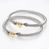Wholesale 18K Real Gold Plated 304 Stainless Steel PVD Coated Heart Shape Two Tone Plating Bangle