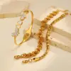 Wholesale PVD Coated Real Gold Plated 18K Gold Butterfly 304 Stainless Steel IG Style Elegant Lady Waterproof Non Tarnish 304 Stainless Steel Lobster Trigger Clasp Closure Chain Bracelet