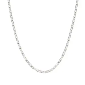 4mm Zircon Necklace 40 5cm-Silver