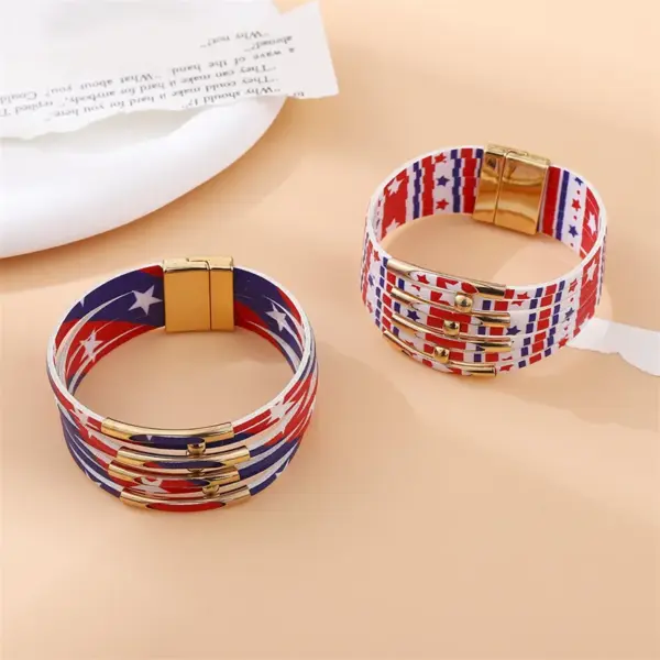 Wholesale Trendy Leather Copper Tube Beaded Bracelet Magnetic Clasp Hand Chain Style Unisex Personality Bracelets