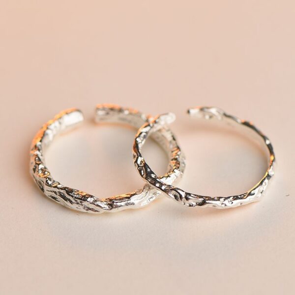 oly-c40632f933d83c4b5c76fc418a537f22 Wholesale S925 Sterling Silver Wood and Branch Couple Ring Niche Design Student Male and Female Pair Ring Hand Ornaments Valentine's Day Gift