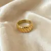 Wholesale Unisex Geometric Rings In 316 Stainless Steel With 18K Real Gold Plated PVD Coated Hypoallergenic Finish