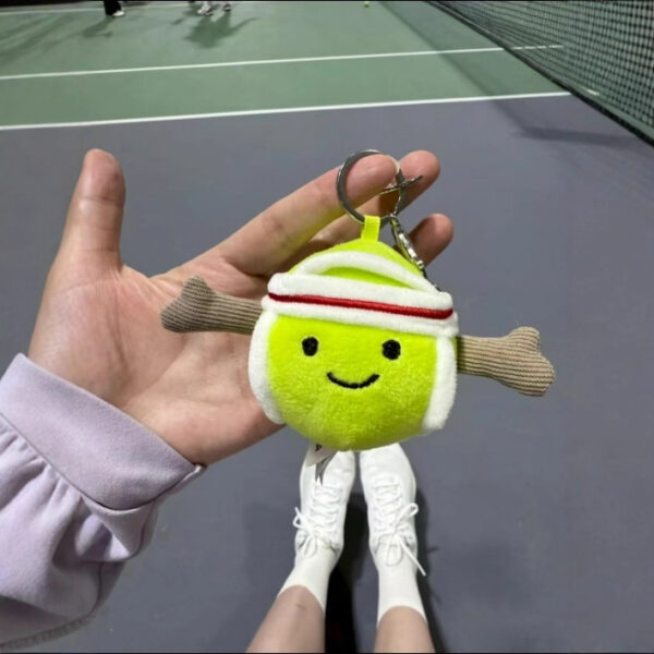 oly-c4146b2bb4030fca43531e108d408e91 Wholesale Domestic Jc Style Fun Tennis and Baseball Bag Charm Plush Doll Keychain