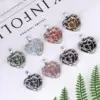 Wholesale Natural Crystal Heart Pendant Hollow Design Women's Necklace Elegant Simple Style Geometric Pattern 201 Stainless Steel Natural Stone Copper Jewelry Accessories