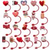 Wholesale Valentine's Day Love Series Straw Cap Food Grade Silicone Straw Dust Plug 8/10mm Straw Cover