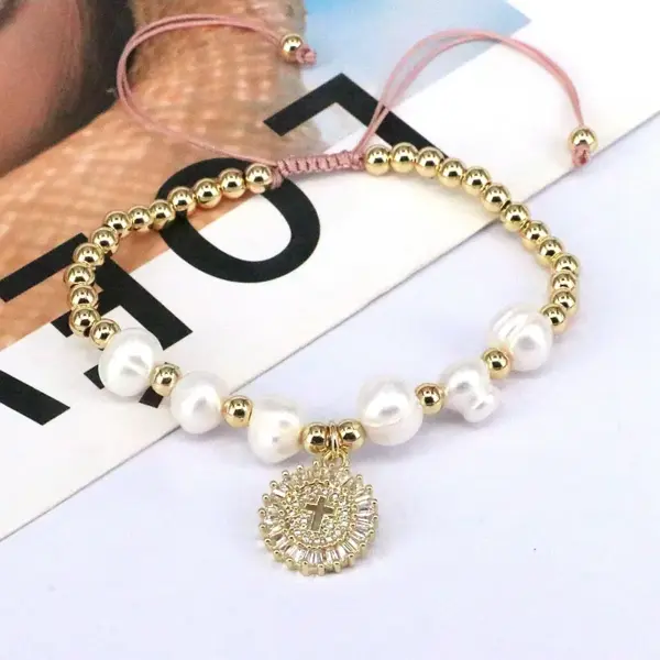 Wholesale Vintage Style Star Copper Plating Inlay Zircon Bracelets