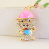 oly-c46cfff047c42c8ef651ec054598f478 Wholesale Creative Cute Diamond Baseball Cap Piglet Car Keychain Piglet Animal Key Chain Zodiac Gift
