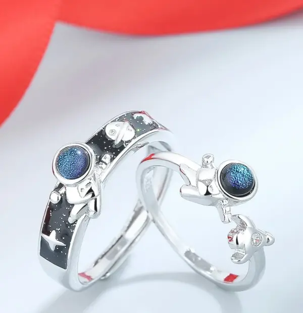oly-c46e7a7213bcdb78c376ac0c785ed990 Wholesale Fashion Astronaut Copper Inlay Artificial Gemstones Rings 1 Piece