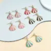 Wholesale Retro Geometric Enamel Drop Earrings For Women In Black & White Featuring 304 Stainless Steel Material