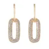 Wholesale Geometric Earrings For Women In 14K Real Gold Plated Copper Featuring Zircon Inlay