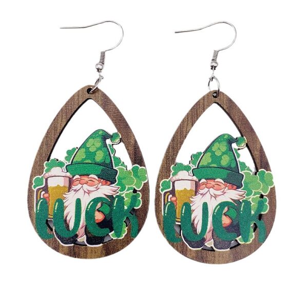 oly-c48928b584fd1c9a45f5a12cadd29fb5 Wholesale St. Parcret festival earrings Green lucky grass rainbow beard Irish wooden earrings Cross