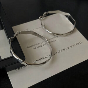 Silver geometric earrings