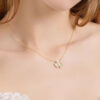 Wholesale Copper-plated full-diamond necklace with cross chain earrings