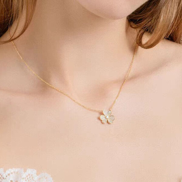 Wholesale Copper-plated full-diamond necklace with cross chain earrings