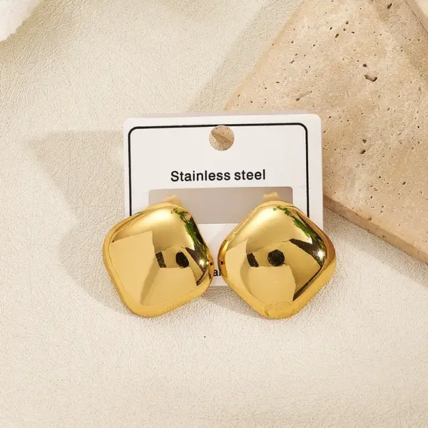 Wholesale Color Retention Electroplated Gold Lip Heart Octopus Ear Cufflinks Sun Rhombus Eight-legged Fish Earrings Fashionable Women's Jewelry
