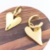 Wholesale Heart Shape Earrings For Women In Maillard Style Featuring Asymmetrical Design Made Of 304 Stainless Steel With 18K Real Gold Plating
