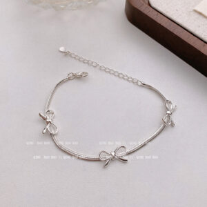 S518 silver-simple bow bracelet