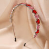 oly-c4b07f759f20c24d14fc650776b2512f Wholesale Simple Fashion Environmental Protection Metal Material Peach Heart Gem Hair Hoop Women's Valentine's Day Mother's Day Hair Accessories