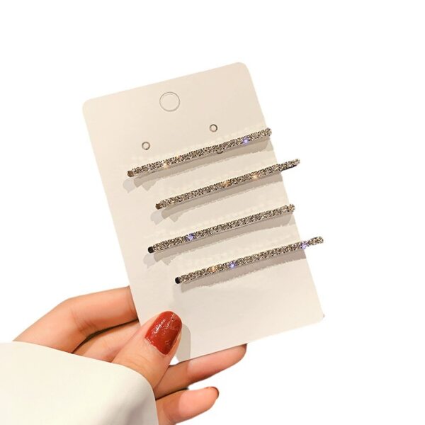 Wholesale Internet celebrity all-match diamond bangs clip elegant side clip hair accessories flash diamond clip hairpin headdress four-piece set for women