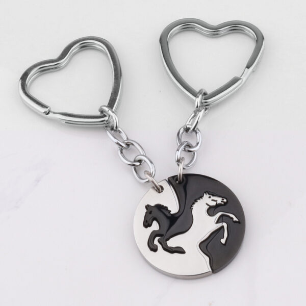 oly-c4c86c965c49bfe7ad88a993b871928f Wholesale Heart-Shaped Keychain Men's Stainless Steel Niche Keychain Accessories Ring Car Key Chain Pendant Jewelry