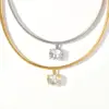 Wholesale Fashion Niche Luxury Diamond-Studded Spring Chain 304 Stainless Steel 18K Gold Plated Necklace