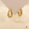 Wholesale Geometric Copper Earrings For Women With 0.03µm Electroplated 18K Real Gold Plating