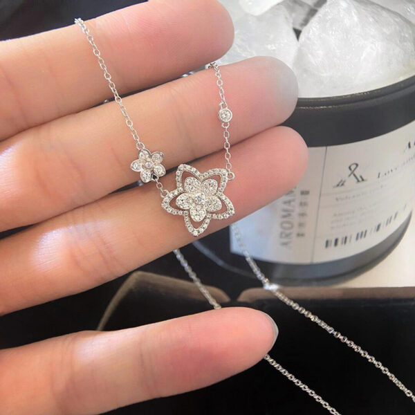 Wholesale Copper full diamond five-pointed star earrings, flower open ring necklace