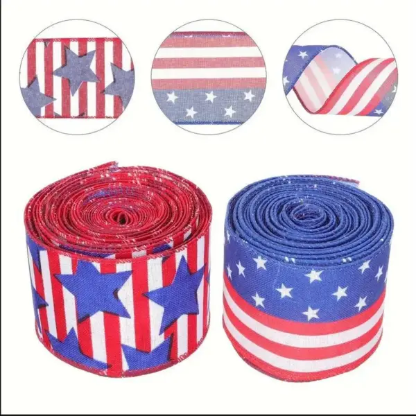 oly-c52eca938364c47028ba1e946ad732bf Wholesale Decorative Ribbon Car Star DIY Bow Decoration Patriotic Atmosphere Event