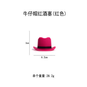 Cowboy hat wine stopper (red)