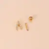 Wholesale 1 Piece 316L Stainless Steel Copper Zircon Ear Cartilage Rings & Studs Heart Shape Waterproof Non Tarnish Surgical Steel