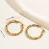Wholesale 201 Stainless Steel Circle Spiral Stripe Electroplating Electroplating Simple Style Plating Gold Earrings