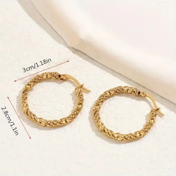 Wholesale 201 Stainless Steel Circle Spiral Stripe Electroplating Electroplating Simple Style Plating Gold Earrings
